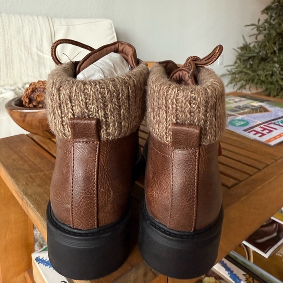 Leather Brown Ankle Booties - Picture 4 of 5